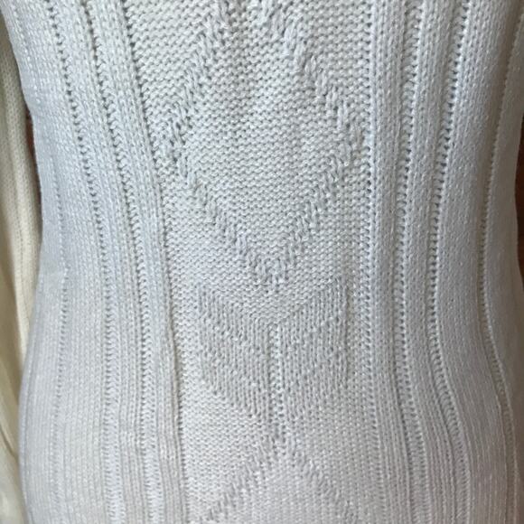 J-fashion Jirai Kei Gyaru Ivory Fold-Over Ivory White Off-Shoulder Sweater M - Picture 4 of 9